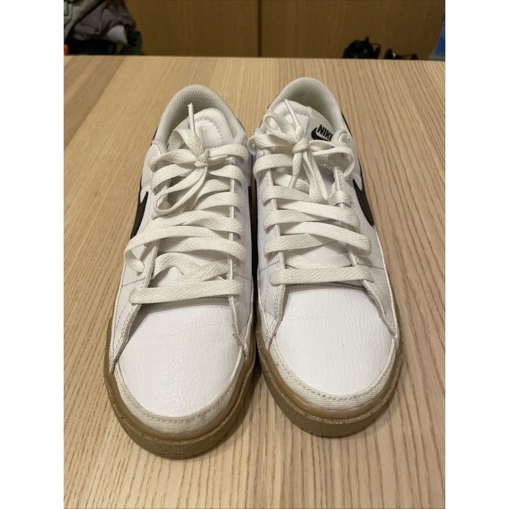 Nike Court Legacy Next Nature Women's Sneakers White Black Gum Sole Size 7.5